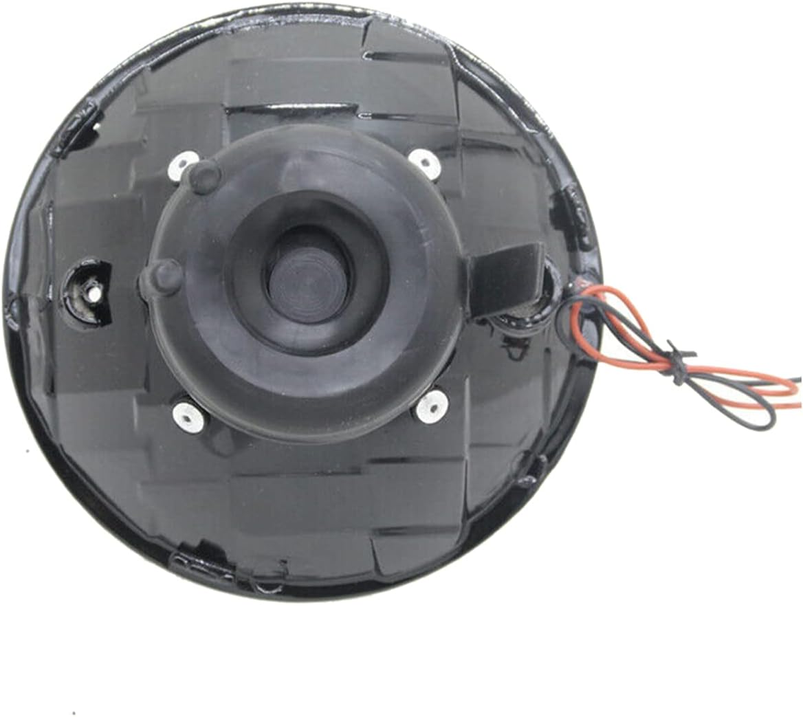 YLT AUTO Lámpara de conversión frontal de 7 pulgadas, proyector redondo, corte de diamante, carcasa cromada negra, lente transparente para bombillas