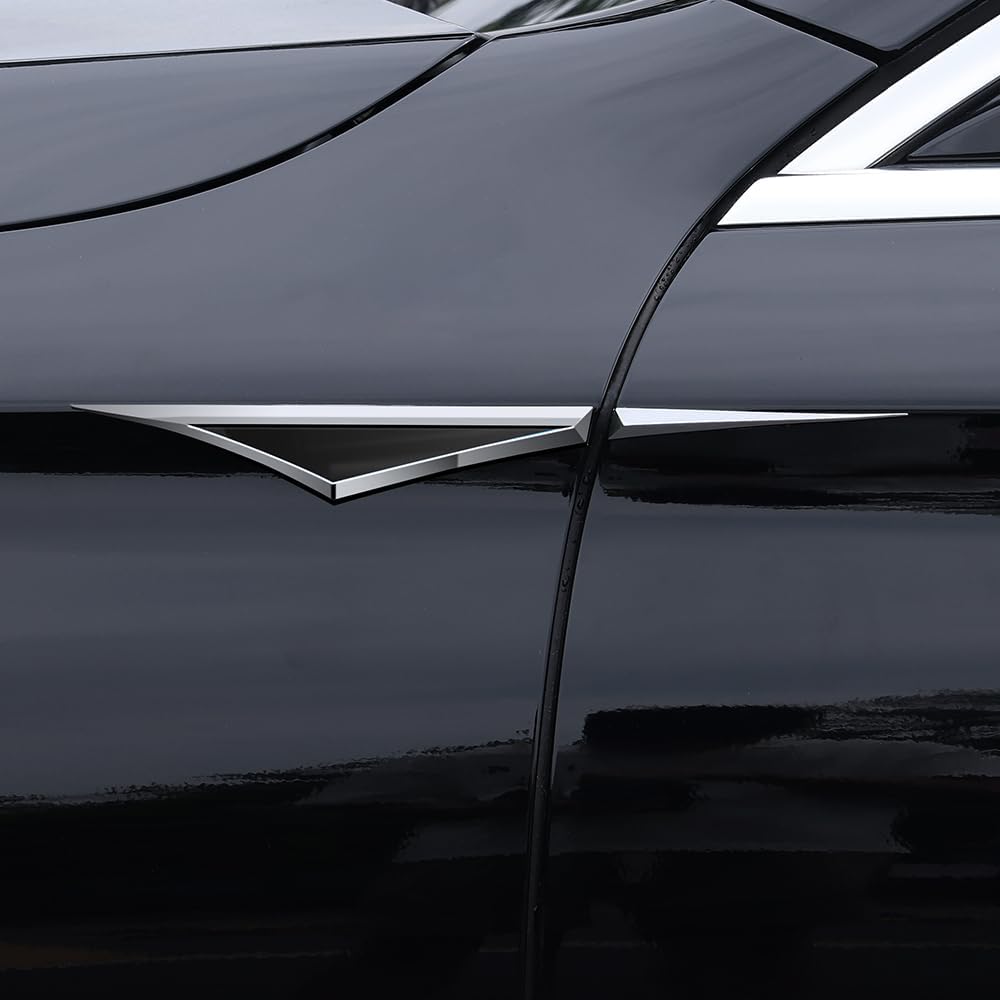 Par de accesorios de metal 3D para automóvil para puertas laterales, hoja de calcomanías para coche, guardabarros de coche, emblema de ala lateral,