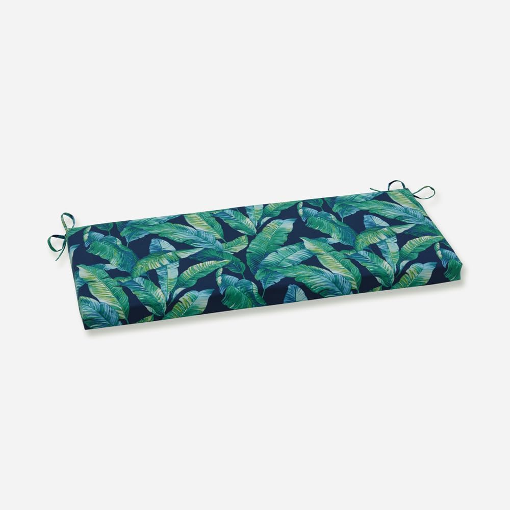 Pillow Perfect Cojín para bancocolumpio Hanalai Lagoon para exterioresinteriores, 45 x 18 pulgadas, azul