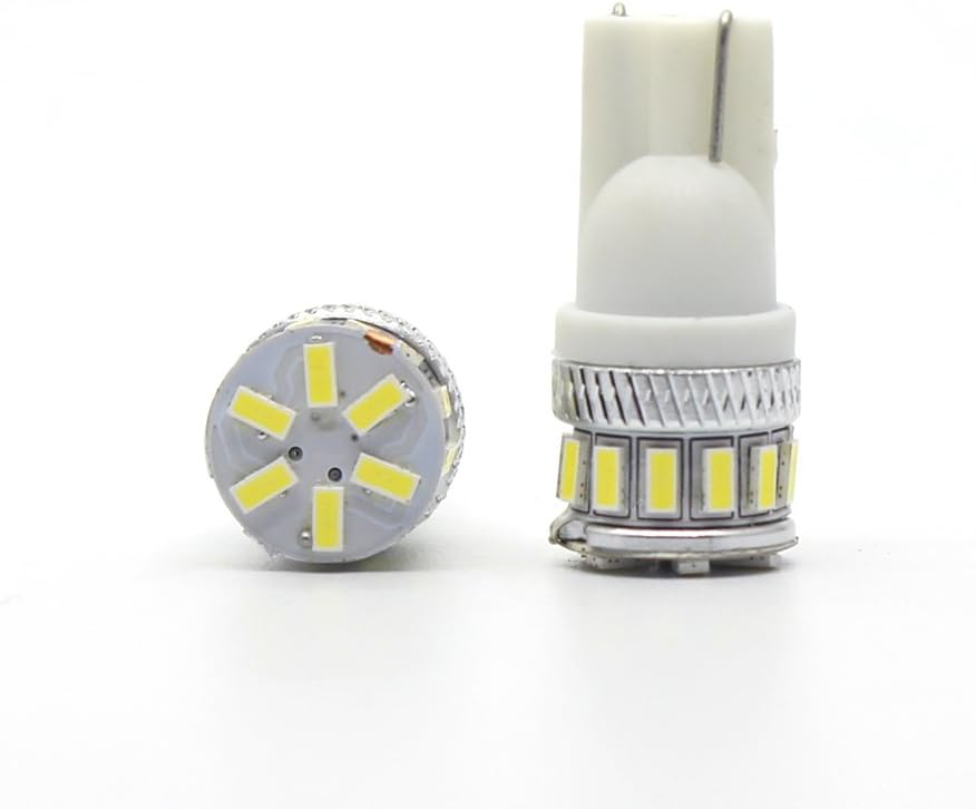 Alla Lighting 2 bombillas LED superbrillantes de 6000 K blanco W5W 2825 W5WLL 2825L 2825L marcador lateral delantero trasero tercer freno placa