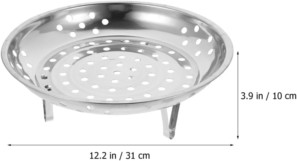 RORPOIR Hair Steamer Steam Basket Stainless Steel Food Dish Stainless Steel Food Tray Dumpling Storage Plate Metal Plate Salad Holder Leaky Disk