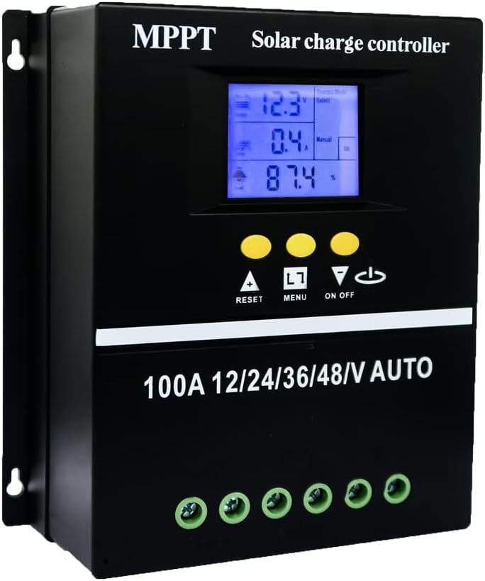 Y&H Controlador de carga solar MPPT 80A 12V 24V 36V 48V Pantalla LCD Batería Regulador inteligente Max 100V Entrada USB dual para plomo-ácidolitio