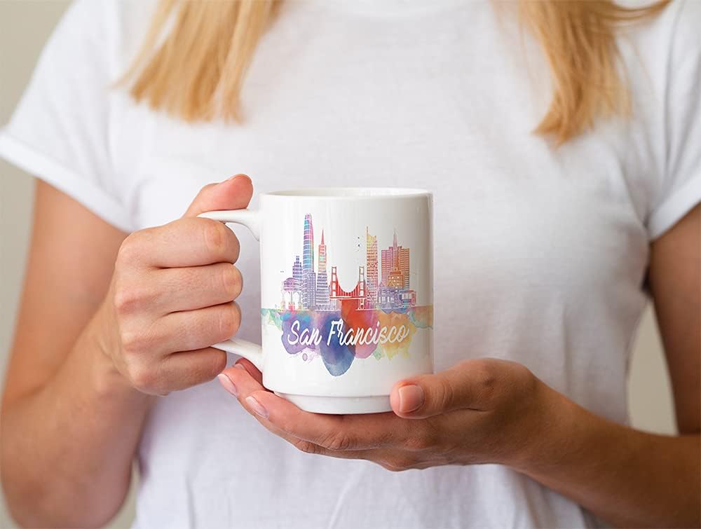Regalos y recuerdos de San Francisco California, tazas de café, regalos de graduación de San Francisco para él, vasos únicos, taza de cerámica de 11