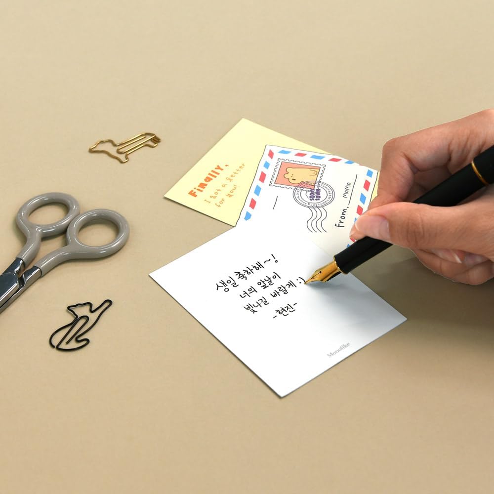 Monolike Tarjeta Día a día, Storytown Momo – Mezcla de 36 mini tarjetas individuales, 36 sobres, 36 pegatinas Paquete