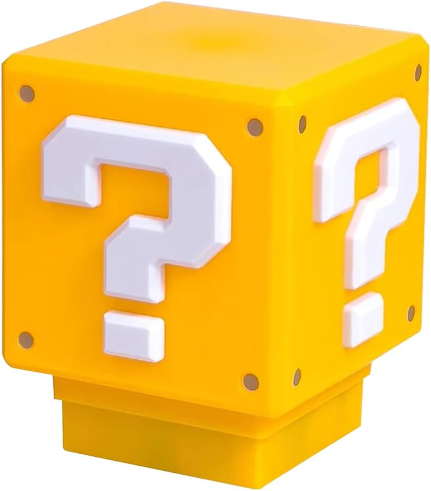 Super Brothers Toys Theme Kids – Lámpara de signo de interrogación con el mismo efecto de sonido de moneda dorada en el juego, mini luz nocturna,