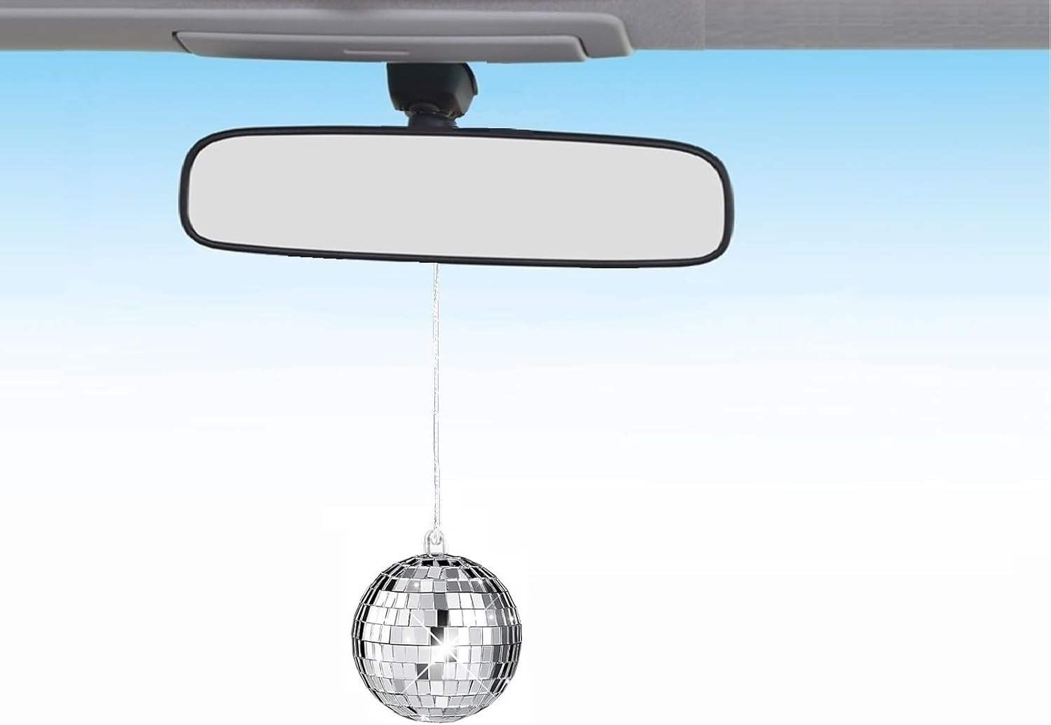 Accesorio de bola de discoteca para automóvil, bola de discoteca con espejo, bola de discoteca para automóvil, colgante de coche de discoteca,