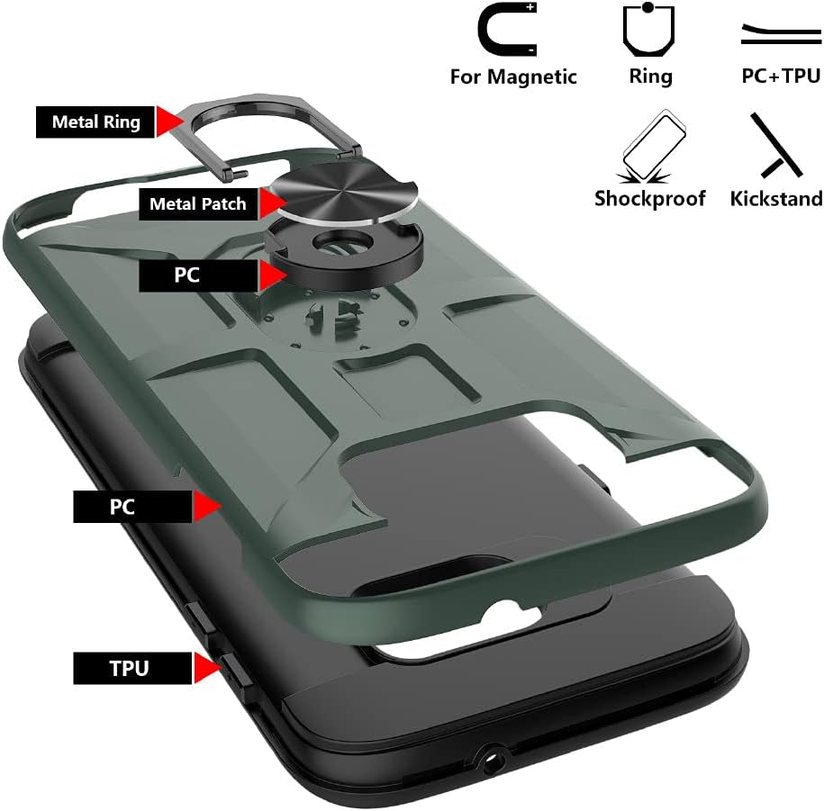 Jeylly Funda para Galaxy S6 Edge Plus, 3 colores, delgada, híbrida, resistente al impacto, TPU suave y policarbonato duro, a prueba de golpes,