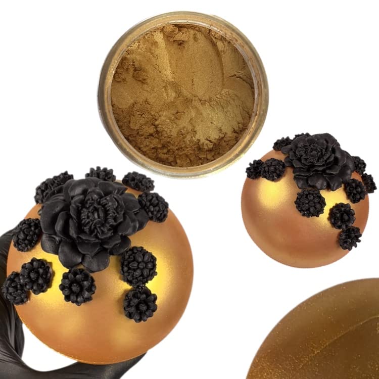 OH SWEET ART – Polvo brillante comestible dorado, colorante de grado alimenticio para decoración de pasteles, paletas, cupcakes, fondant, chocolate,