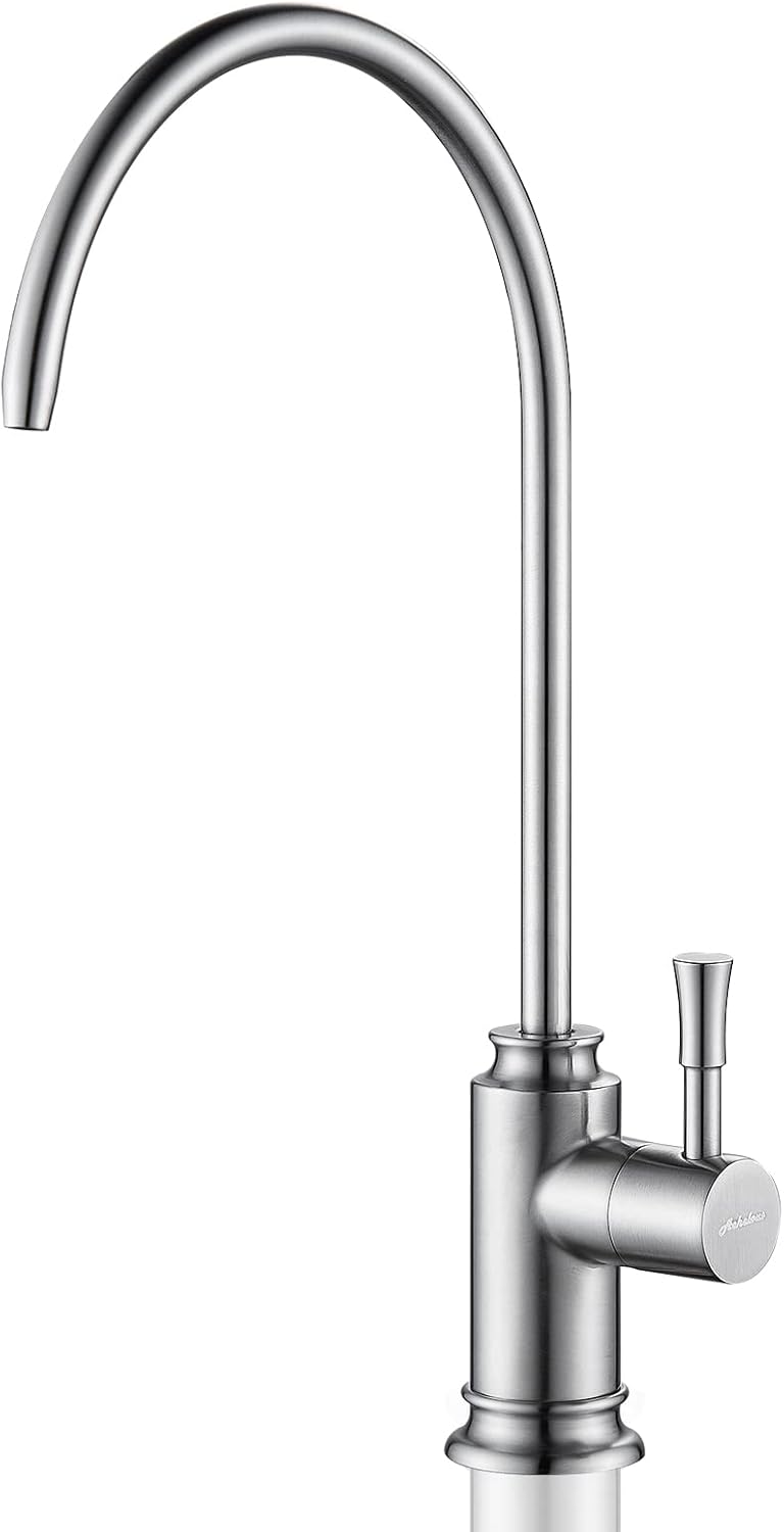 Achelous Grifo de filtro de agua de cocina de níquel cepillado, grifo de agua potable sin plomo de acero inoxidable que se adapta a unidades de