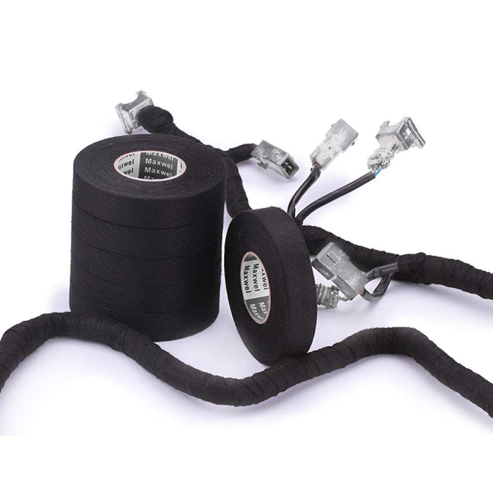 Maxwel – Arnés de telar de alambre, cinta adhesiva de tela para arnés de cables eléctricos automotrices, amortiguación de ruido, a prueba de calor,