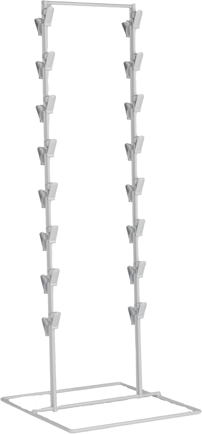 Estante de encimera blanco con clip de resorte – 32 clips – (9 pulgadas de ancho x 10 pulgadas de profundidad x 24 pulgadas de alto) – Perfecto para