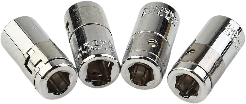 4 adaptadores de puntas de destornillador, convertidor de puntas hexagonales de 14 pulgadas a 14 pulgadas, conector de cabeza de destornillador de