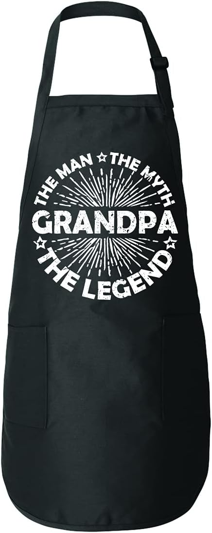 Wild Bobby Grandpa Man Myth Legend – Delantal gráfico para cocina, barbacoa, cocina, cocina, parrilla, cocina, con bolsillos