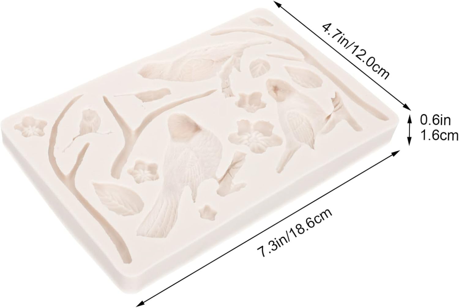 Abaodam Molde de silicona para fondant, molde de silicona para hacer pasteles, molde de resina para fondant, creativo, moldes para hornear, ramas y