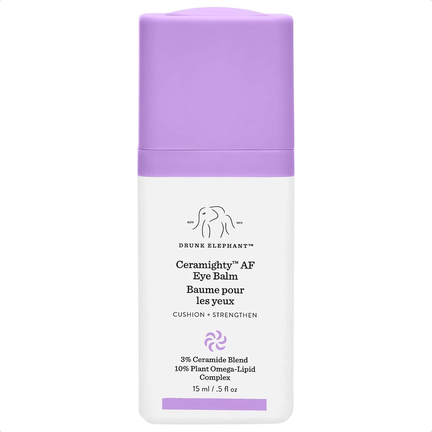 Drunk Elephant Ceramighty AF Bálsamo para ojos  Crema calmante y fortalecedora para debajo de los ojos, 0.5 onzas líquidas