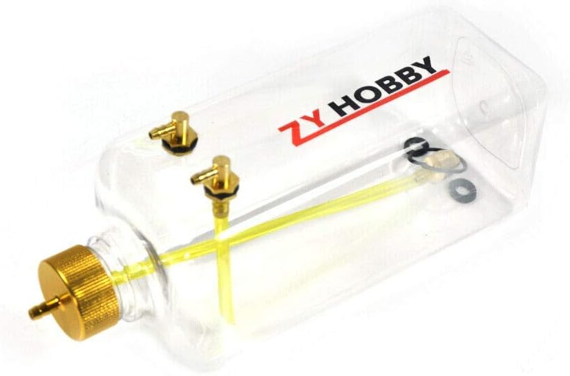 Tanque de combustible de gas RC 23.7 fl oz, botella de combustible ZYHOBBY para modelo de avión RC en plástico transparente de EE. UU