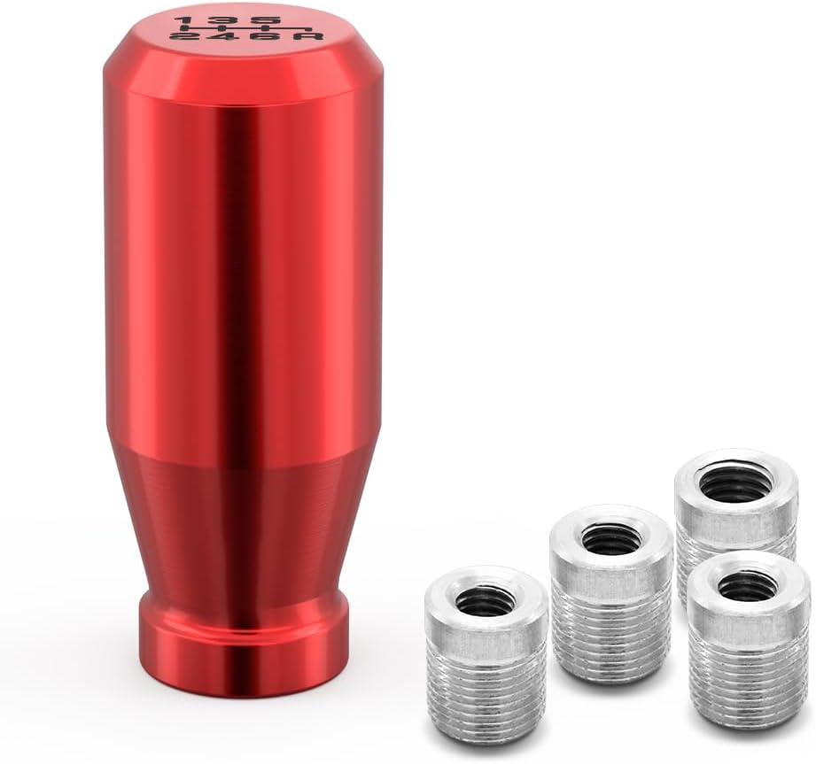 Viemx&Bm Pomo de cambio de 6 velocidades, extensión JDM Racing manual automático con adaptador atornillado para Mazda Miata Subaru Focus ST 350z