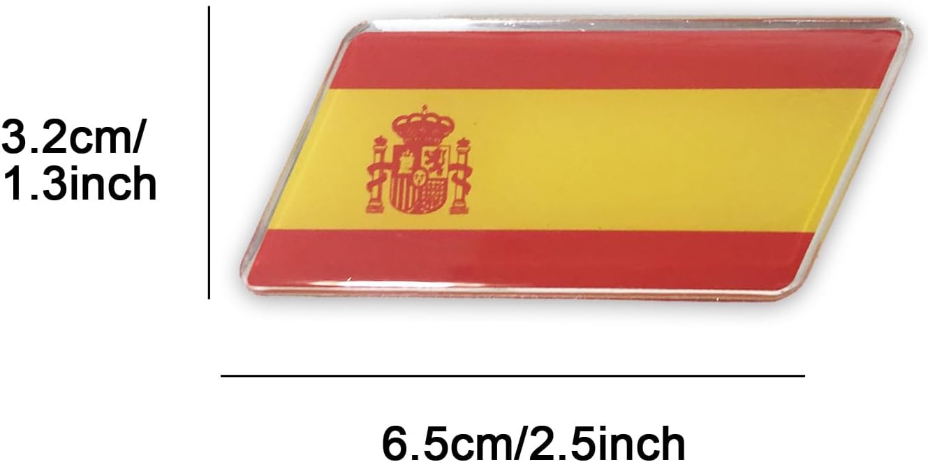 Calcomanía con la bandera de España, banderas españolas, calcomanías de coche, emblema, calcomanías para parachoques, logotipo para vehículos,