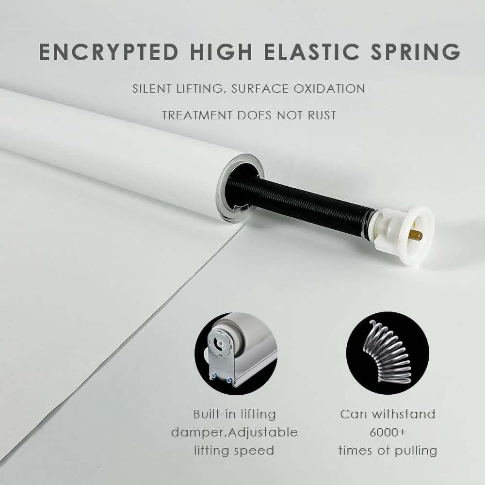 Persiana enrollable sin cordón, 100 % opacas para ventana y puerta, oficina y hogar (blanco, 29 pulgadas de ancho x 72 pulgadas de alto)