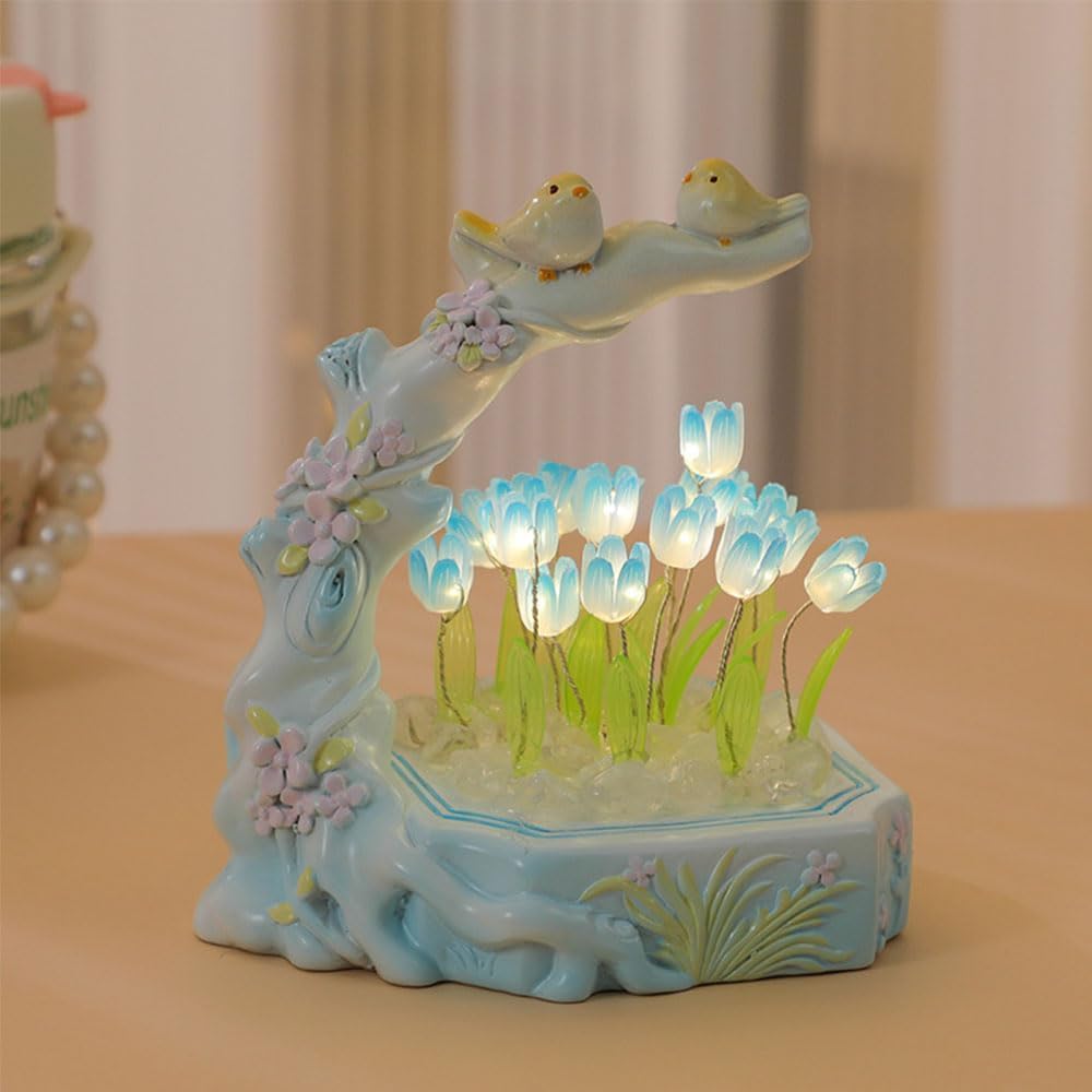 Tulipán luz nocturna hecha a mano decoración simulación flor dormitorio lámpara de mesa para dormir niños niña pareja amigos regalo atmósfera