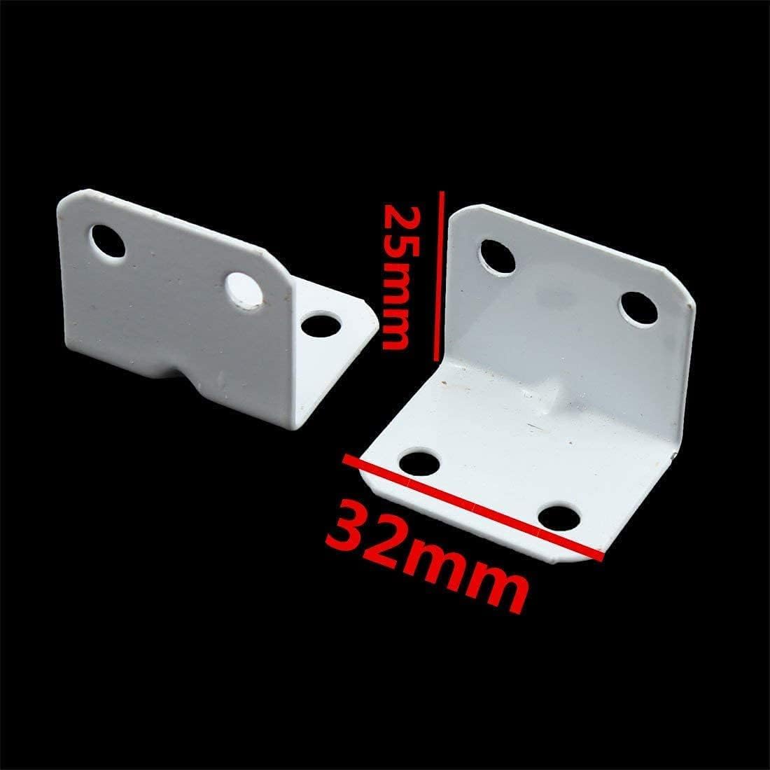 Metal L forma puerta ventana estante esquina soporte ángulo recto blanco 10pcs