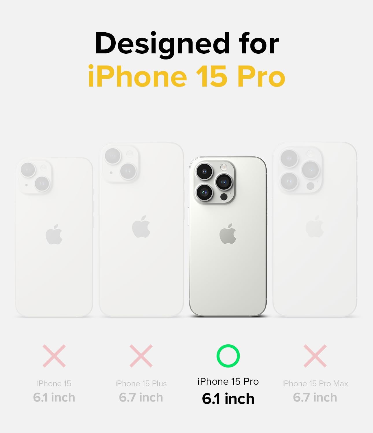 Ringke Onyx Se siente bien en la mano Funda compatible con iPhone 15 Pro, tecnología antihuellas, antideslizante, agarre mejorado, a prueba de