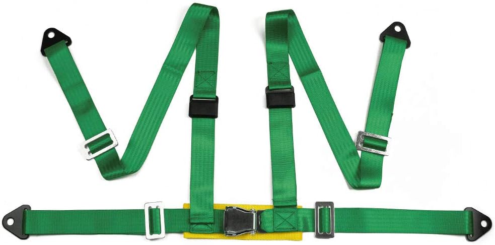 eat Belts Style Competition – Arnés de seguridad de 4 puntos a presión de 2 pulgadas, arnés de cinturón de seguridad con Camlock (verde)