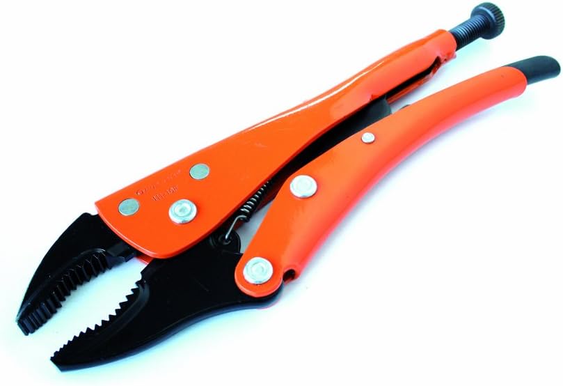 Anglo American Tools – Alicates de bloqueo de mandíbula curvada de 5 pulgadas en epoxi naranja, GR11105