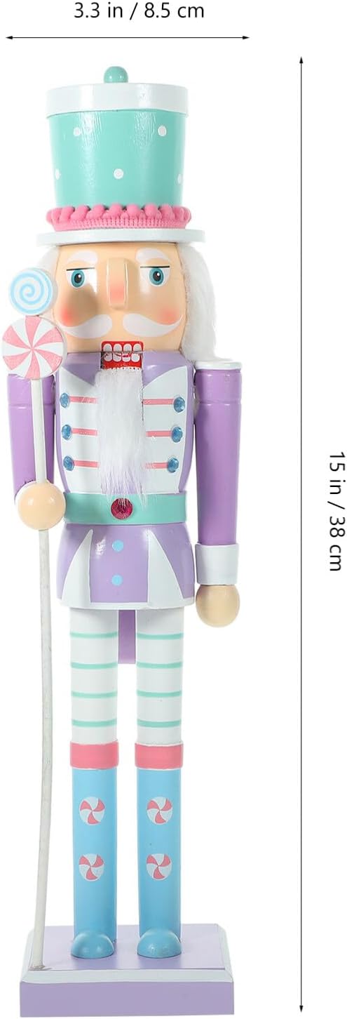 GANAZONO Gran cascanueces de Navidad adornos decoraciones soldado cascanueces de madera para árbol de Navidad figura marioneta regalo 15.0 in
