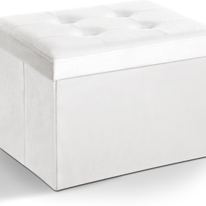 Taburete otomano plegable de almacenamiento, reposapiés otomano de terciopelo con acolchado moderno otomano con almacenamiento para sala de estar, Taburete otomano plegable de almacenamiento, reposapiés otomano de terciopelo con acolchado moderno otomano con almacenamiento para sala de estar,