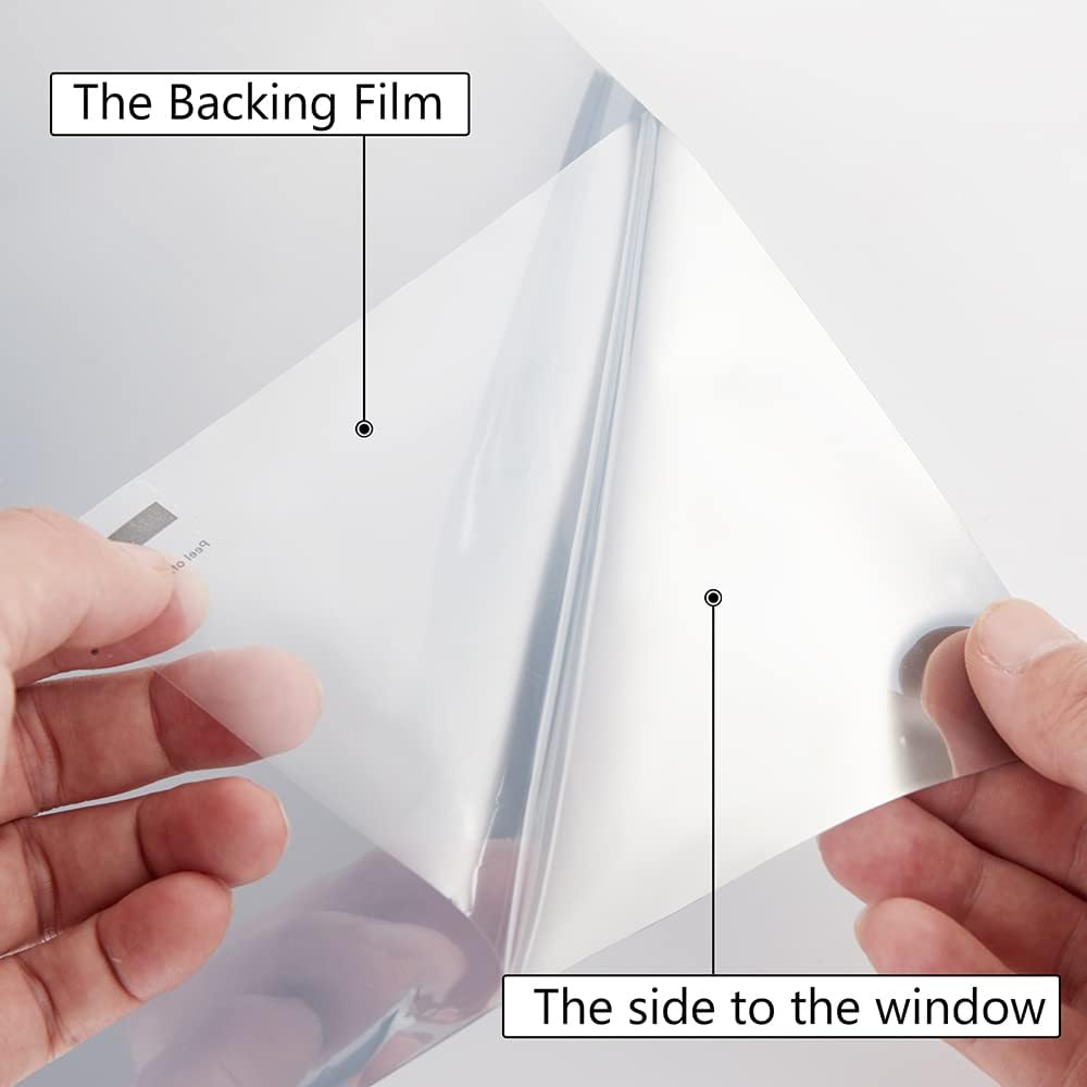 Kromapolis Película para ventana, espejo unidireccional para ventana, privacidad día y noche, película de vidrio decorativa reflectante con bloqueo