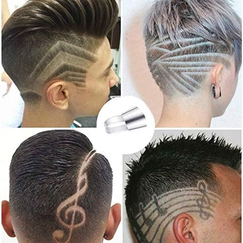 Pluma de afeitar de tatuaje para el cabello, recortadora de diseño de peinado de acero inoxidable, con pinzas y cuchillas de 10 piezas, para cejas,