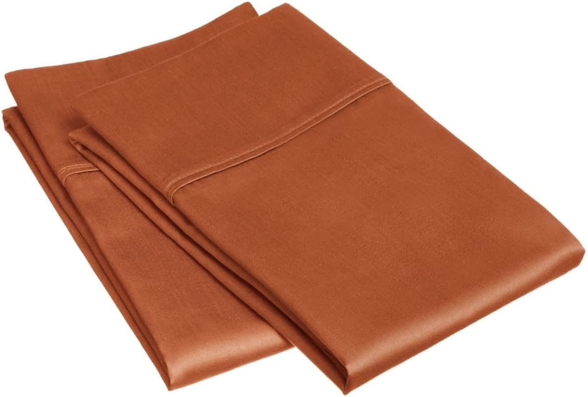 Superior Juego de fundas de almohada de algodón egipcio de 300 hilos, tejido satinado de lujo, paquete de 2, ligero, artículos esenciales para la