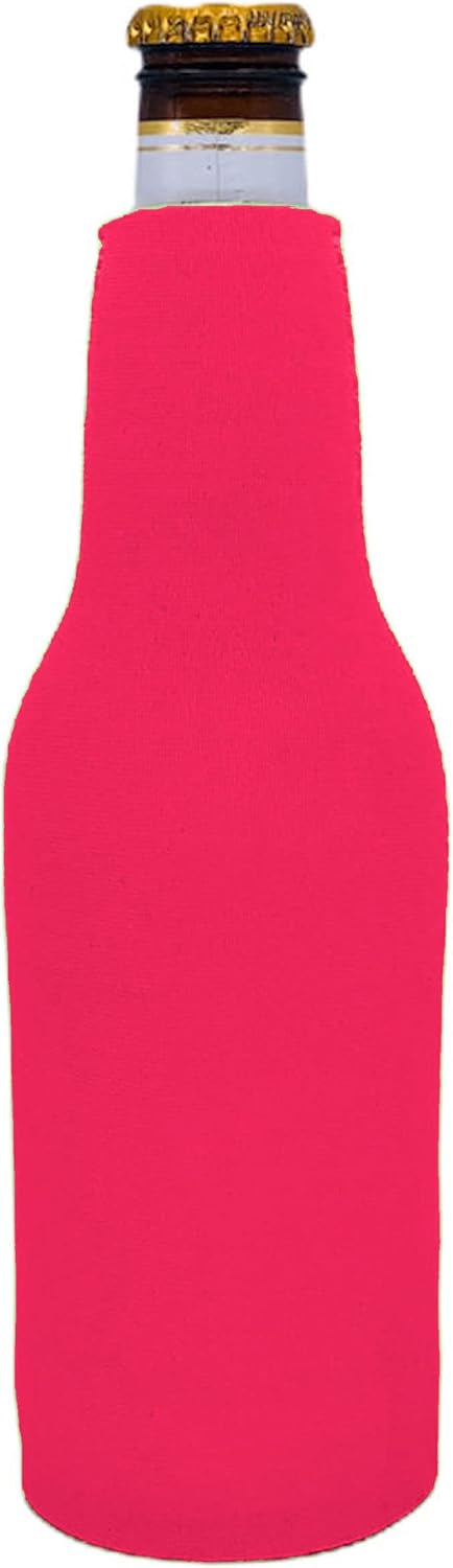 Botella de cerveza de neopreno en blanco (paquete de 2, rosa intenso)