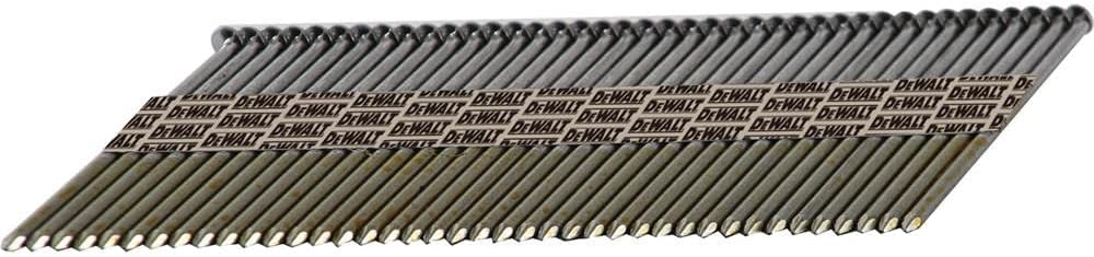 DEWALT Clavos para enmarcar, cinta de papel, 30 grados, vástago de anillo, galvanizado, cabeza redonda fuera de juego, 2 38 pulgadas x 0.113