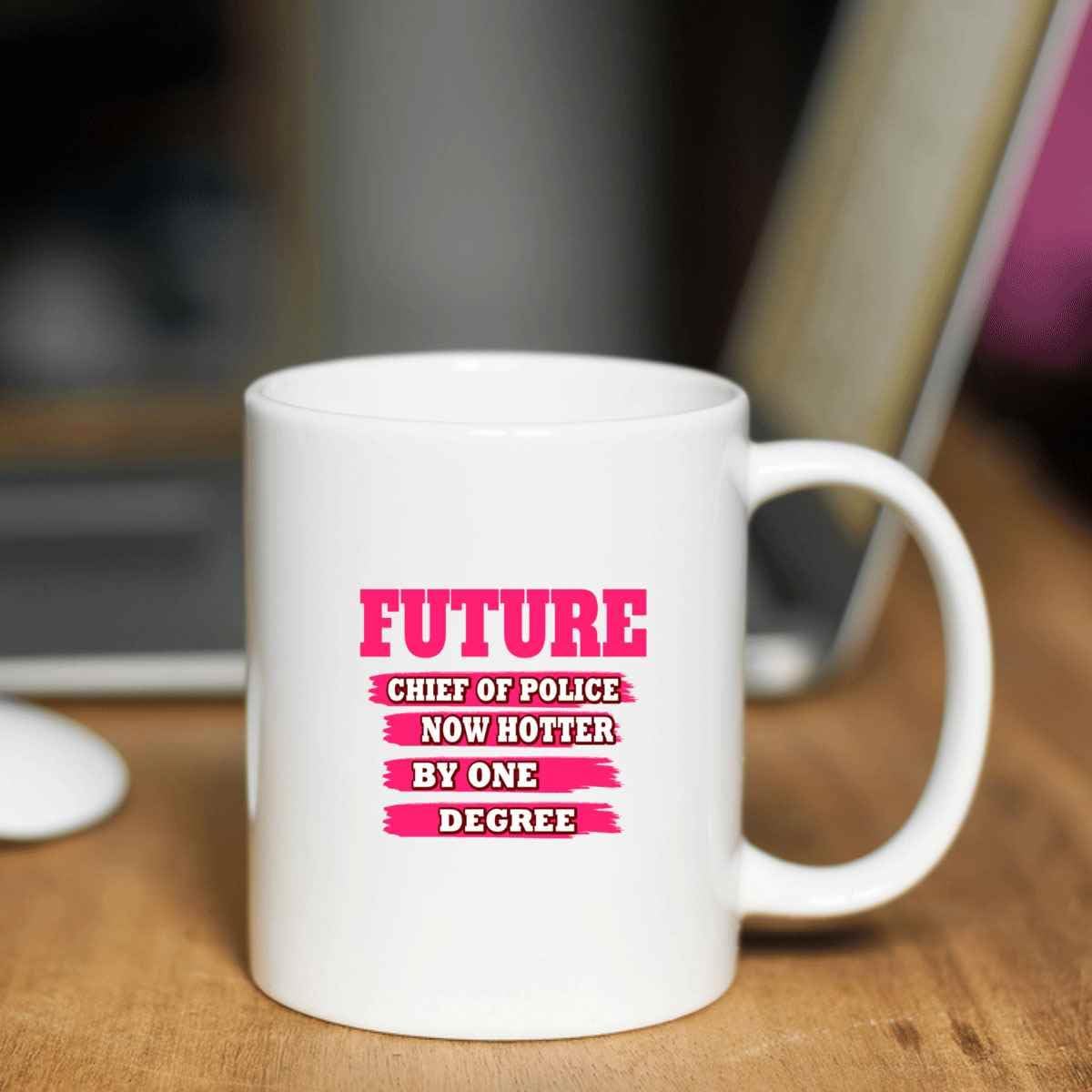 Cops-themed Gift for Future Of Police, Special Graduation Present for Son – Hotter By One Degree, a Humorous Quote on 11 Oz White Ceramic Coffee Mug