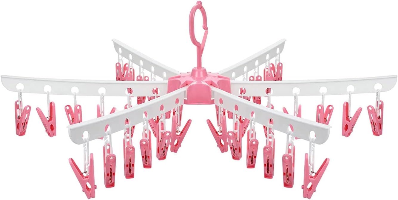 Estante de secado de calcetines, secadora de calcetines plegable, 36 clips, colgador de plástico plegable para ropa sucia, ropa para calcetines,