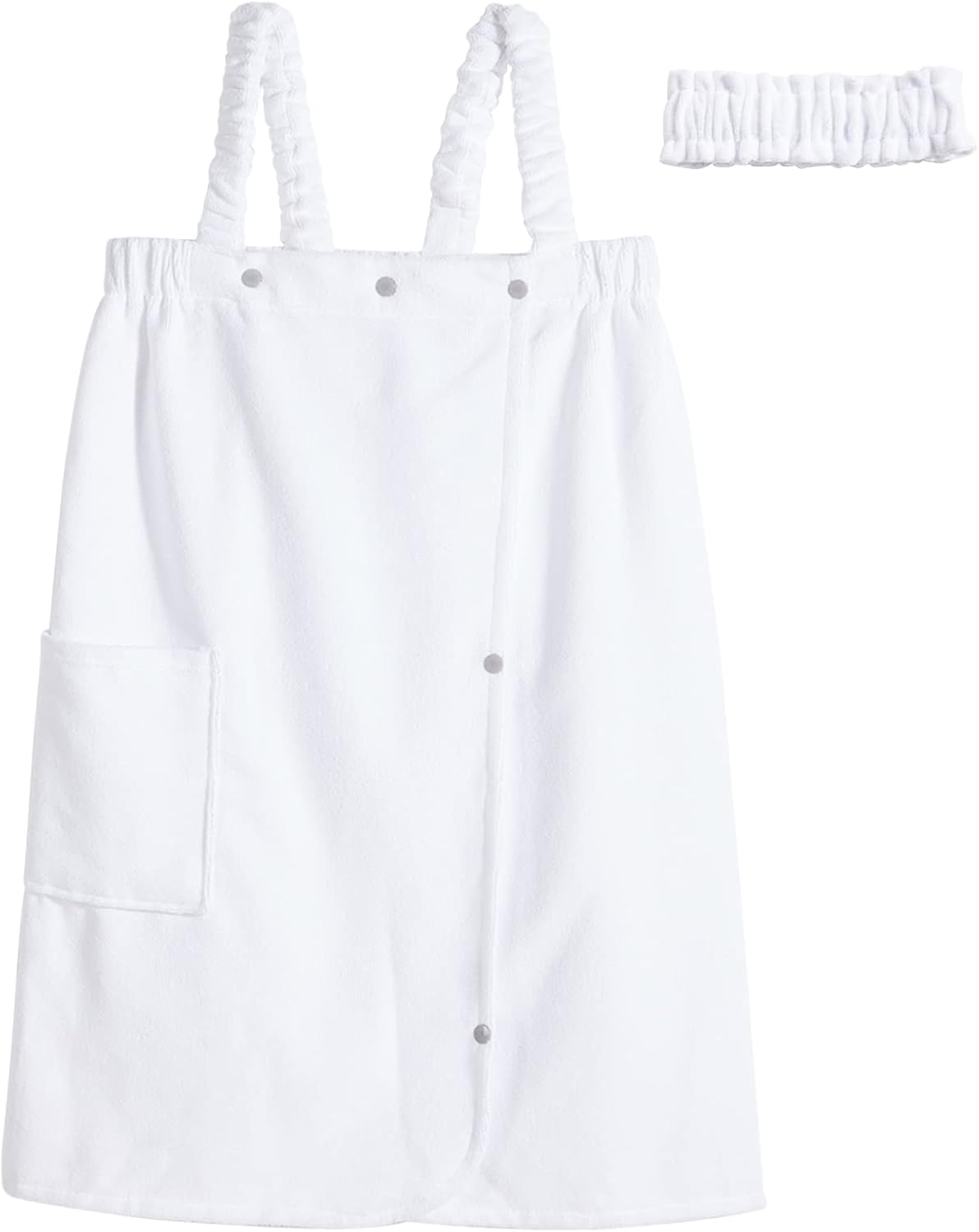 Toallas envolventes de baño para mujer con correas ajustables con envolturas ligeras para el cuerpo, bata de spa con diadema S-XX grande
