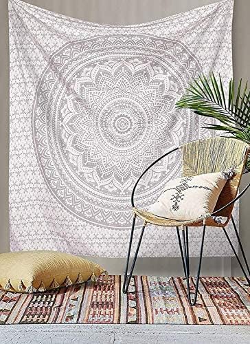 Bless International Tapiz hippie tradicional indio de mandala para colgar en la pared, tapiz de algodón, colcha bohemia ombré (King (88 x 104