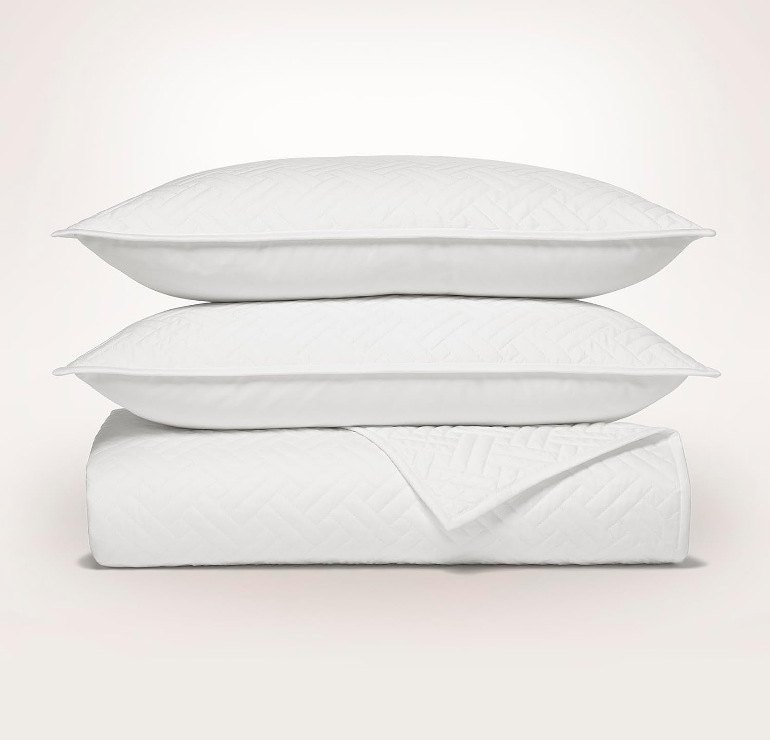 BOLL & BRANCH Signature Basketweave – Juego de edredón acolchado de lujo 100% algodón orgánico, 2 fundas de almohada, ropa de cama ultrasuave y