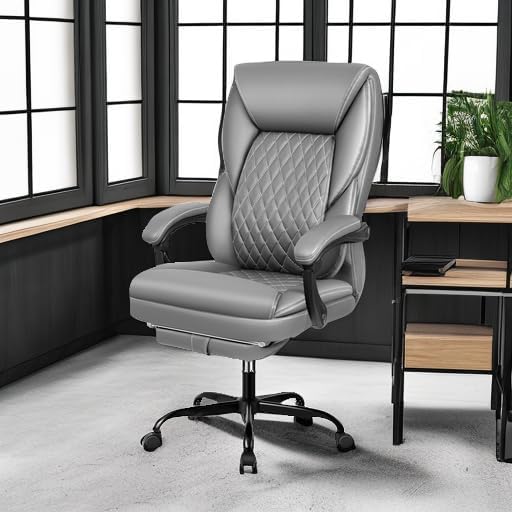 BestEra Silla de oficina, silla de oficina grande y alta, silla de oficina ejecutiva con reposapiés, silla de oficina ergonómica, sillas de