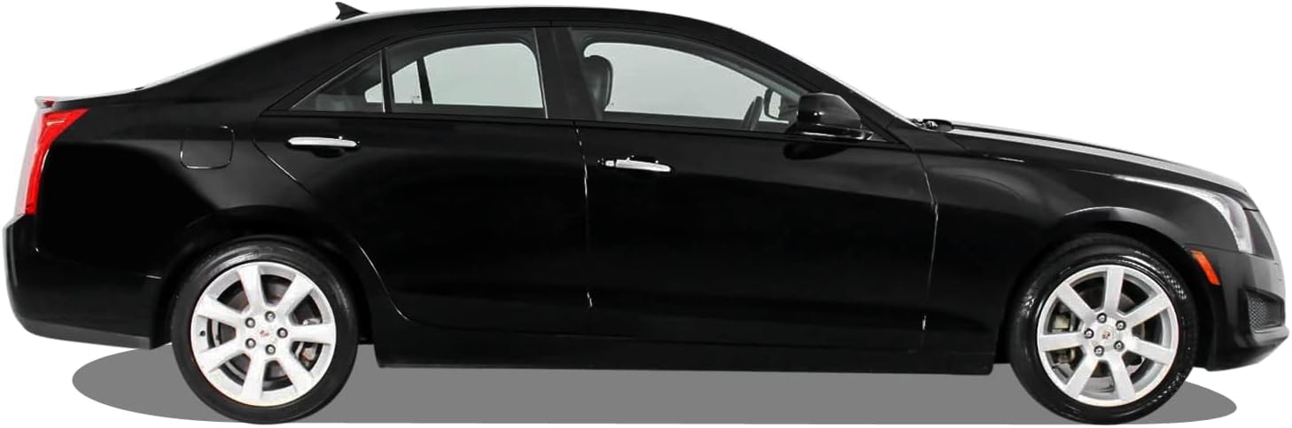 SlickMod Revestimiento de vinilo opaco cromado para Cadillac ATS Sedan 2013-2018 (negro brillante)