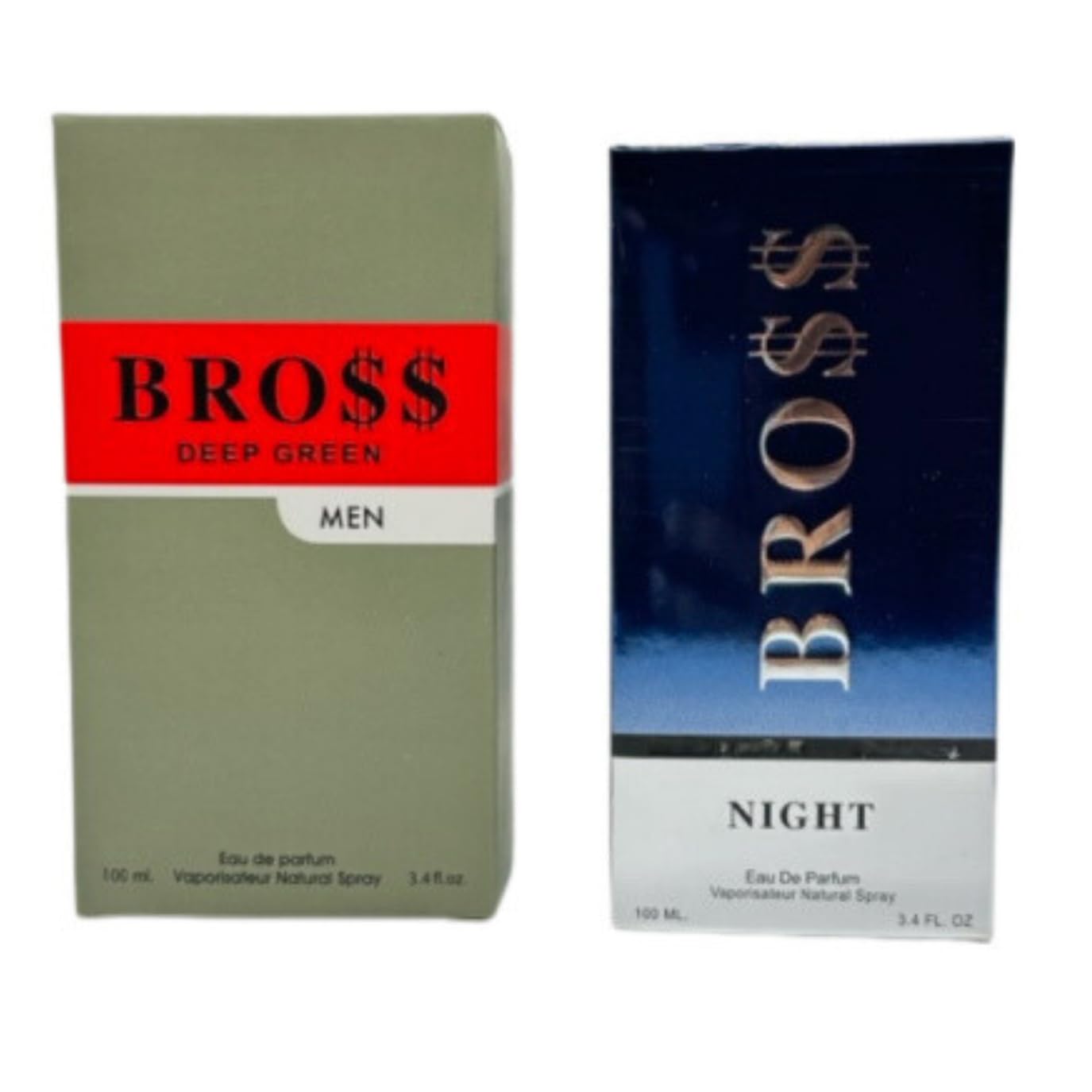 Colonia Bross Deep Green para hombres y colonia de noche Bross para hombres, 3.4 oz3.4 fl oz (Our Impression of Hugoo Boss Green and Boss by Night),