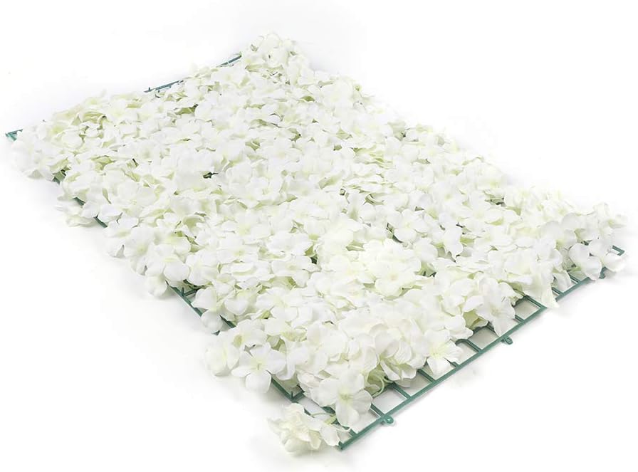 Fondo de decoración de pared de flores artificiales de 16 x 24 pulgadas, paneles florales de rosas, panel de flores artificiales, fondo de pared de