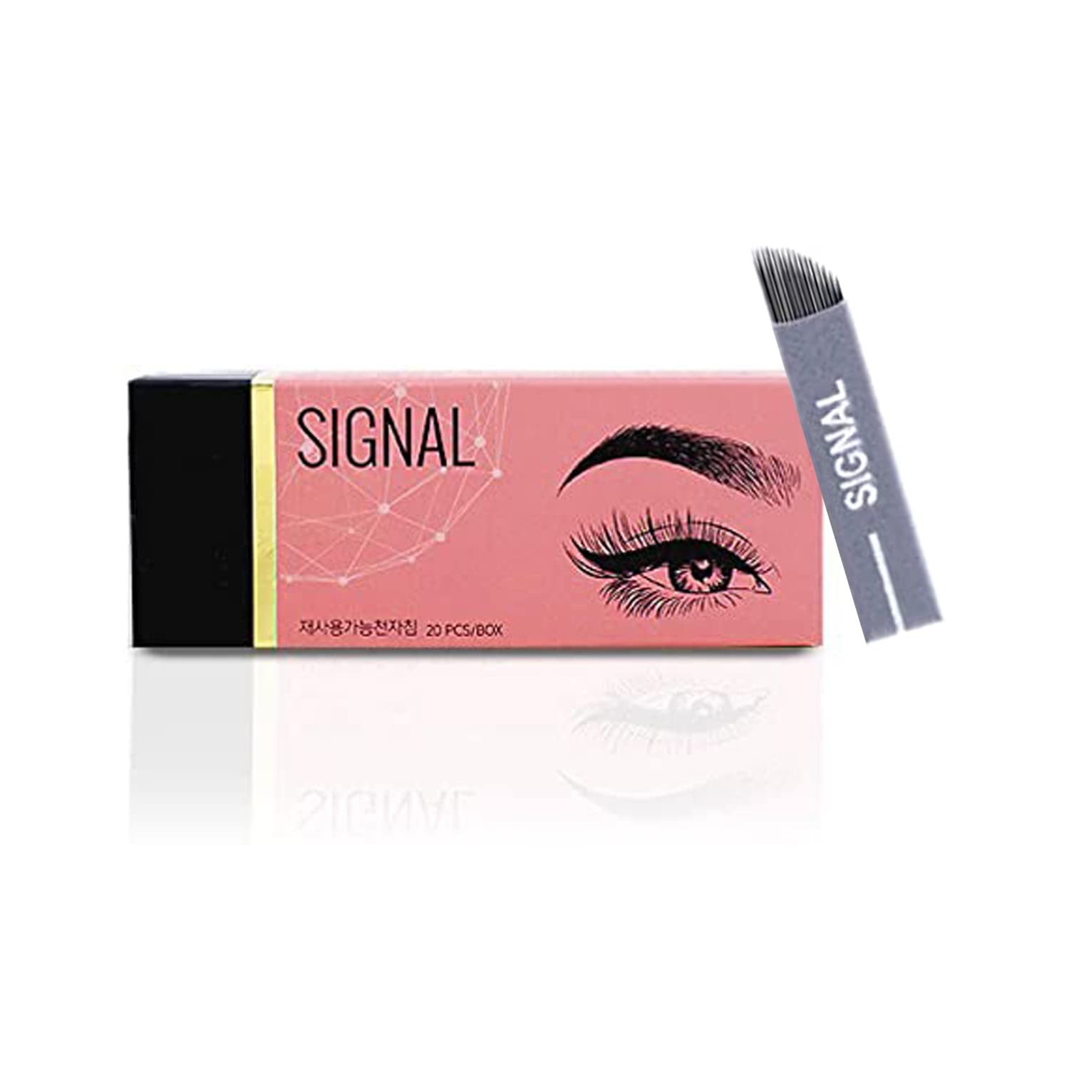 Signal Embo – Agujas de microblading para maquillaje permanente y tatuajes de cejas para preparación de pestañas de ámbar para profesionales (2220)