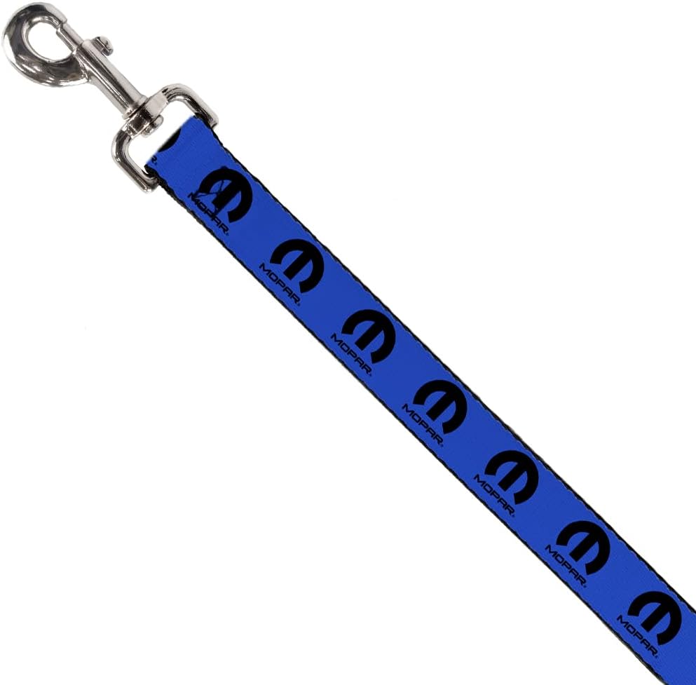 Dog Leash Mopar Logo Repeat Blue Black 6 Feet Long 1.0 Inch Wide