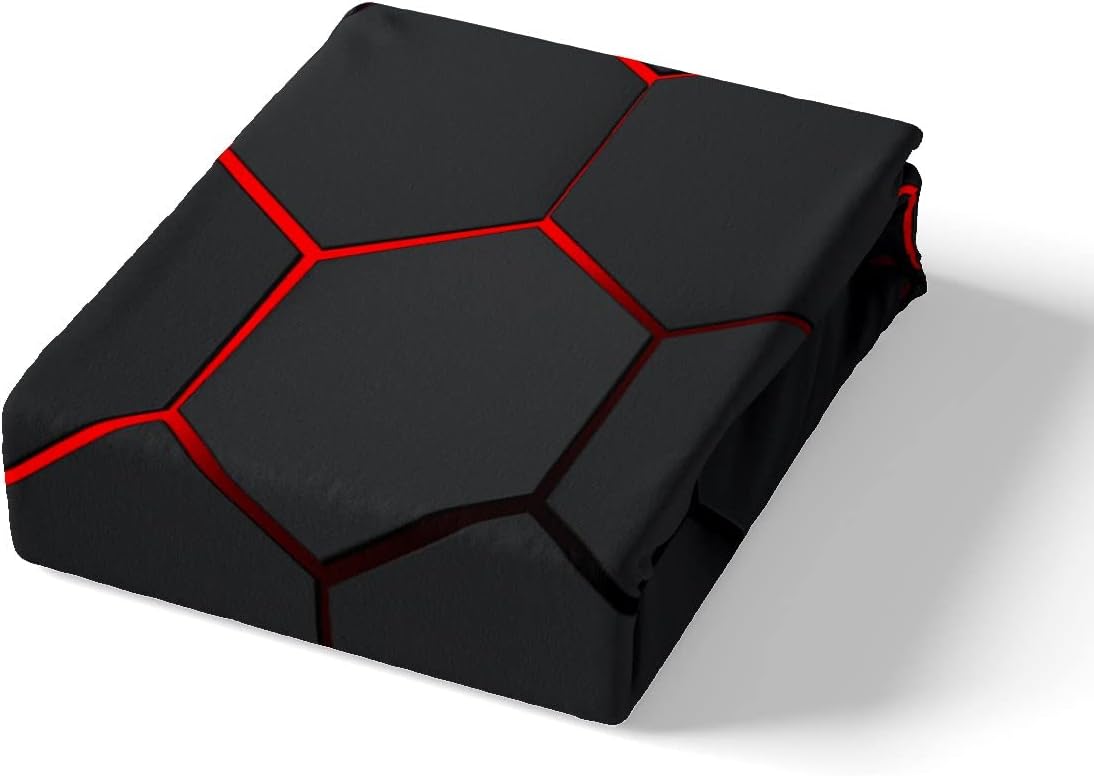 Juego de funda de edredón con diseño de panal de abeja, diseño geométrico moderno con diseño hexagonal para niños y niños, juego de funda de edredón