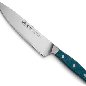 Arcos Cuchillo de chef forjado de acero inoxidable, tamaño 8 pulgadas. Mango profesional de micarta y borde especial de seda y hoja plateada 8.268 Arcos Cuchillo de chef forjado de acero inoxidable, tamaño 8 pulgadas. Mango profesional de micarta y borde especial de seda y hoja plateada 8.268