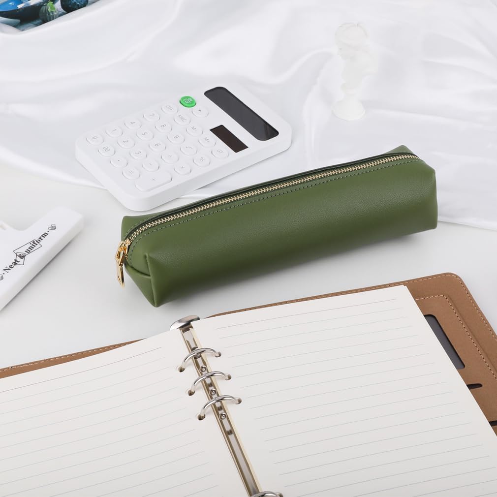 iSuperb Estuche de lápiz PU Bolsa de cuero para bolígrafos Bolsa delgada Bolsa de papelería encantadora Bolsa de cosméticos portátil Bolsa