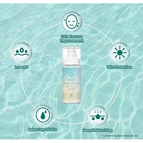 Ceramide Oxygen Face Mist  PH bajo, vegano, libre de crueldad  Spray facial hidratante refrescante calmante con antioxidantes 2.7 onzas líquidas (2)